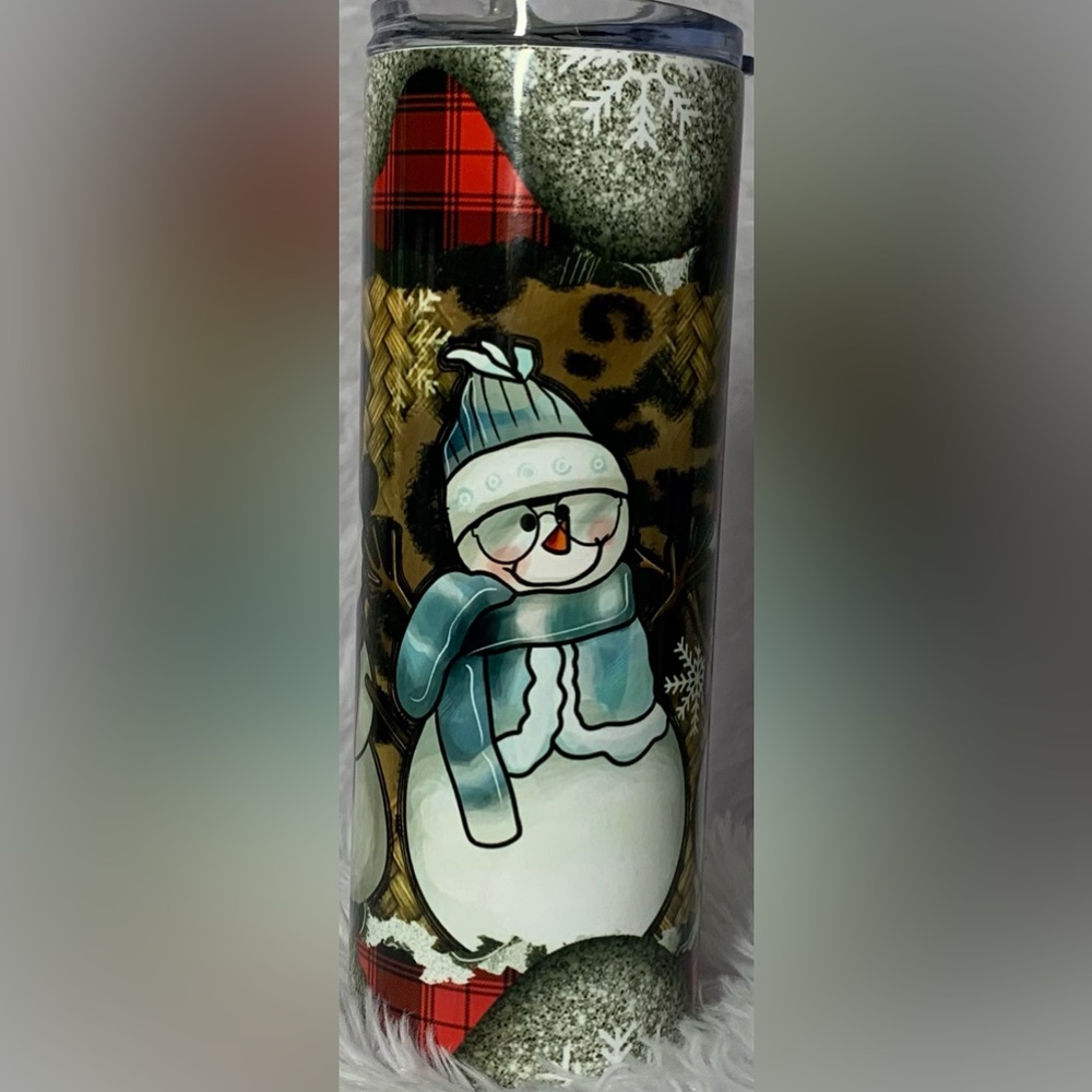 Christmas Snowman 20 oz Skinny Tumbler
